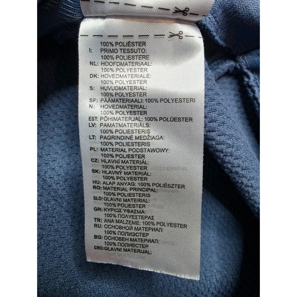 Adidas Sweatshirt Men's Large Blue Mesh Lined Long Sleeve Quarter Zip Activewear